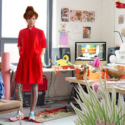 Heather Phillipson in her (physical) studio.