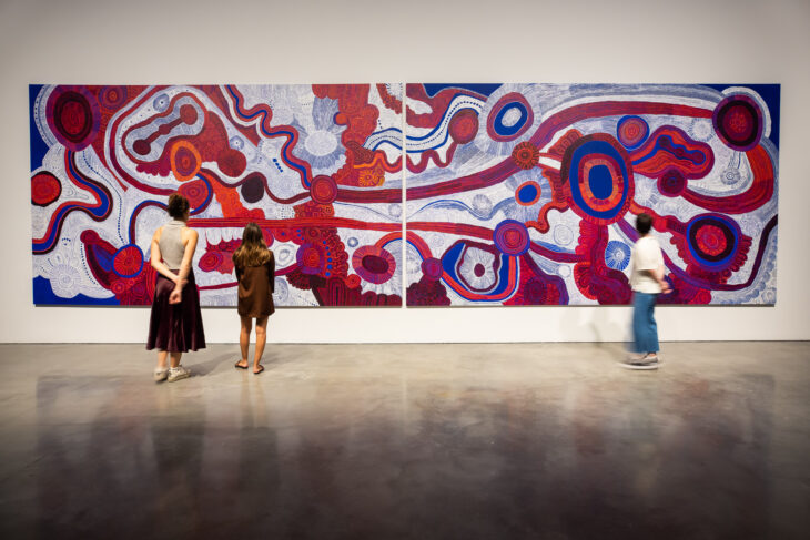 (2020), Betty Kuntiwa Pumani; installation view at ‘The National 2021: New Australian Art’ at Museum of Contemporary Art Australia, Sydney.