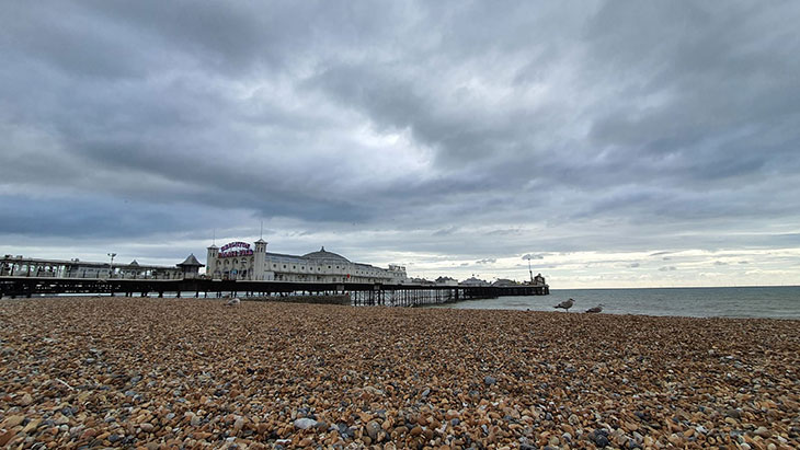 A smartphone snap of the beach in Brighton.