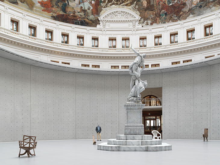 in the rotunda of the Bourse de Commerce, Paris.