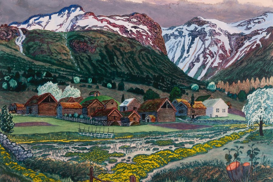 Marsh Marigold Night (before 1915; detail), Nikolai Astrup. Savings Bank Foundation DNB / KODE Art Museums and Composer Homes, Bergen