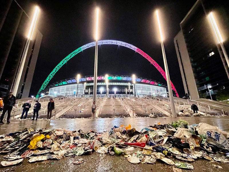 Post-match analysis: Wembley Stadium after the UEFA Euro 2020 Championship Final in July 2021.