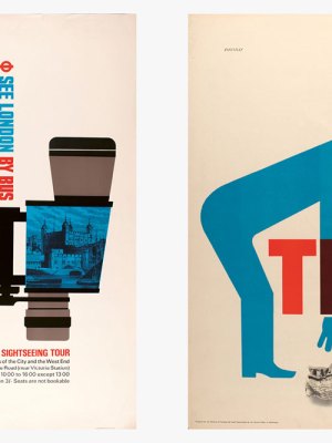 ‘See London By Bus’ (1963) for London Transport and ‘Keep Britain Tidy’ (1963) for the Central Office of Information.