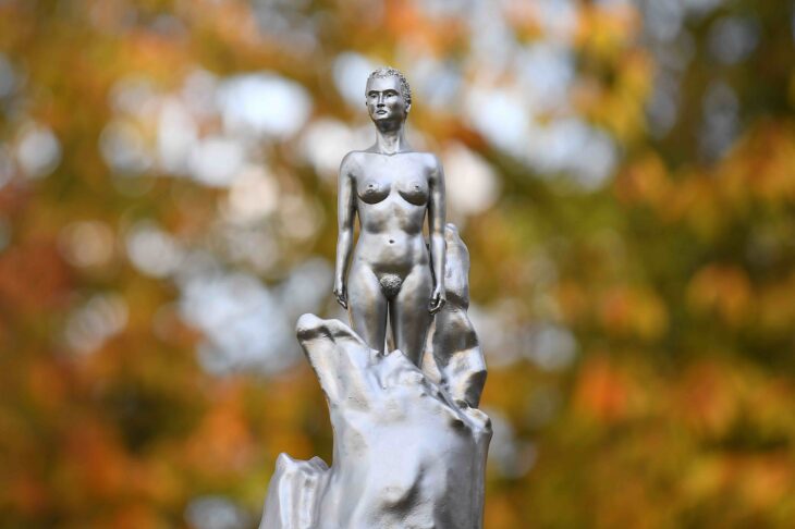 Is this what vindication looks like? Maggi Hambling’s sculpture in honour of Mary Wollstonecraft in Newington Green, London, after its unveiling on November 10, 2020.