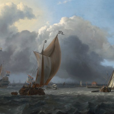 Ships in a Gale on the IJ before the City of Amsterdam (1666), Ludolf Bakhuizen.