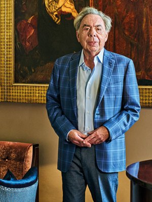 Andrew Lloyd Webber photographed in the Pre-Raphaelite Room at the Theatre Royal Drury Lane, London, in August 2021.