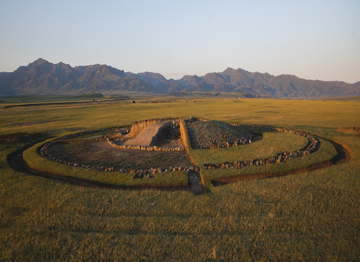 A burial mound at the Saka cemetery of Eleke Sazy, Tarbagatay region, Kazakhstan. Photo: Yevgeniy Domashev