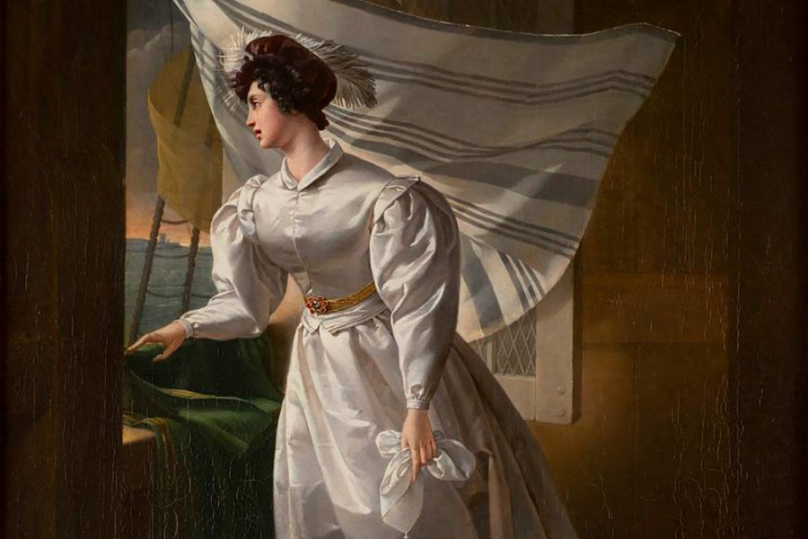 Marie-Caroline, Duchesse de Berry sailing to exile in Scotland (c. 1830), unknown artist. Musée des Arts Decoratifs, Bordeaux.