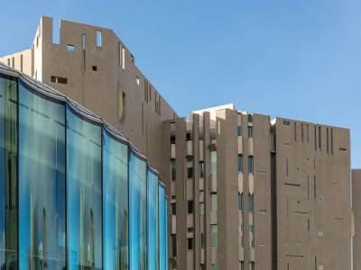 Gio Ponti's Martin Building, with the new Sie Welcome Center.