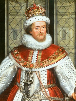 James VI & I (detail; c. 1620), Paul Van Somer.