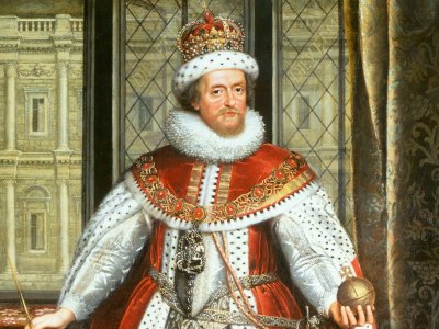 James VI & I (detail; c. 1620), Paul Van Somer.