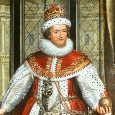 James VI & I (detail; c. 1620), Paul Van Somer.