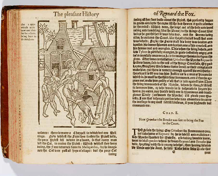 Woodcut from Elizabeth Allde’s edition of ‘The Most Delectable History of Reynard the Fox’ (1629), with illustrations based on those of Wynkyn de Worde’s editions (1495 and 1515).