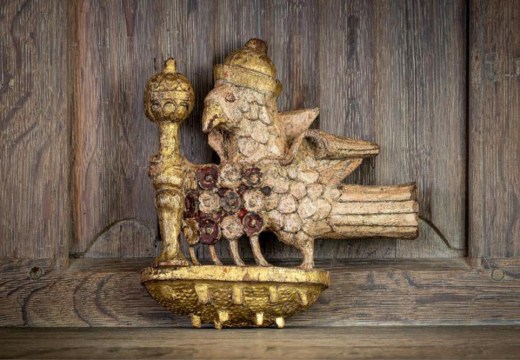 A carved-oak falcon that probably adorned Anne Boleyn's apartments at Hampton Court Palace. Photo: Paul Fitzsimmons/Marhamchurch Antiques