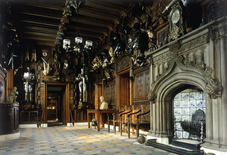 The arms room at Abbotsford, near Galashiels, designed 1812 by Walter Scott (1771–1832) with William Atkinson (1774/75–1839).