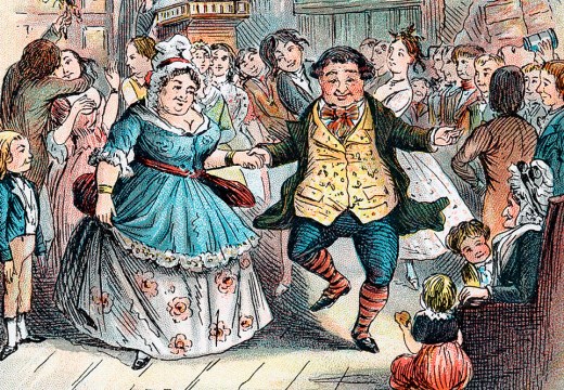 Ghost of Christmas parties past – Mr Fezziwig's Ball by John Leech, from Charles Dickens' 'A Christmas Carol' (1843).