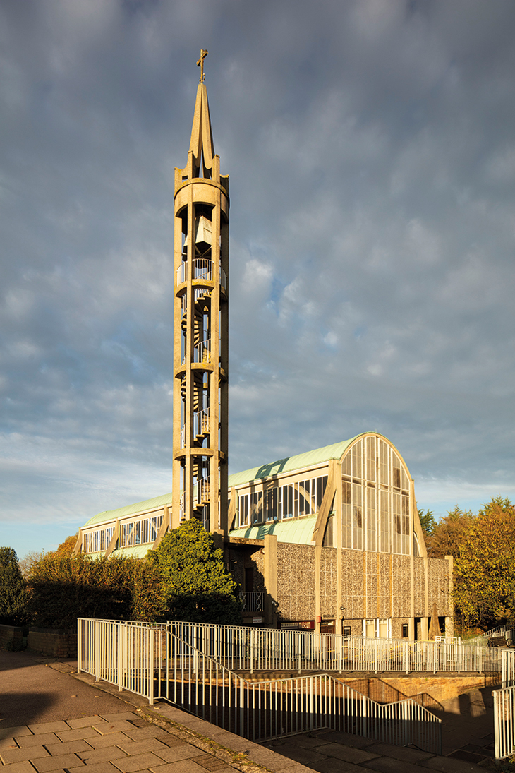 St George’s Church (now St Andrew and St George), Stevenage, built in 1956–60 to designs by Seely & Paget