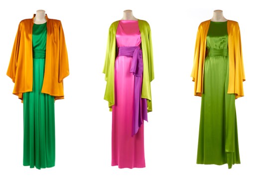 Three ensembles by Yves Saint Laurent from 1992.