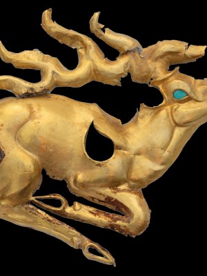 Stag plaque, 8th–6th century BC, Eleke Sazy burial complex, Kazakhstan.