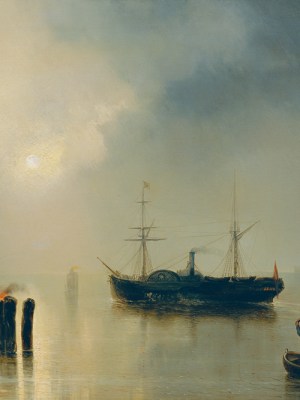Nachtfahrt in der Lagune (detail; 1857), Joseph Carl Berthold Püttner.