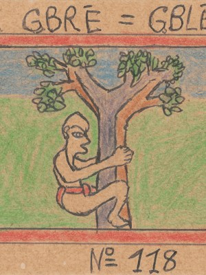 «GBRÉ=GBLÉ» N° 118 from Alphabet Bété (1991), Frédéric Bruly Bouabré