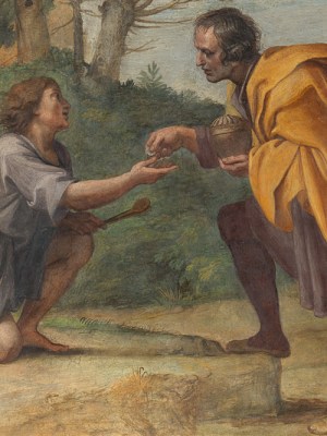 Saint Didacus receiving Alms (detail; 1604–05), Annibale Carracci and Francesco Albani.