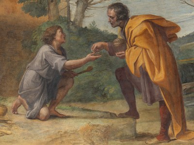 Saint Didacus receiving Alms (detail; 1604–05), Annibale Carracci and Francesco Albani.