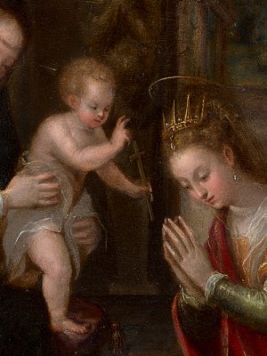 Mystic marriage of St Catherine (detail; c. 1575), Lavinia Fontana.