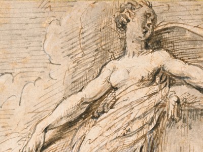 Reclining female figure (detail), Parmigianino.
