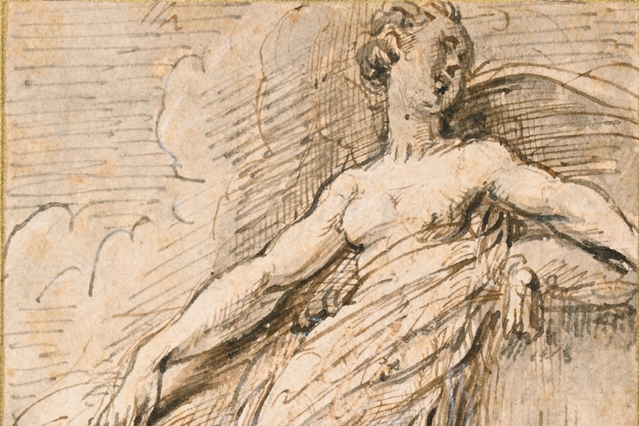 Reclining female figure (detail), Parmigianino.