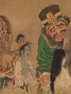 A Beauty in Front of King Enma's Mirror (1871–89), Kawanabe Kyosai.