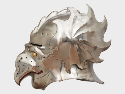 Costume Helmet Margrave Albrecht of Brandenburg-Ansbach (detail; c. 1526) Courtesy Kunsthistorisches Museum. Photo © KHM-Museumsverband
