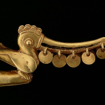 Bird finial, early Zenú (200 BC–1000 CE). Colombia Caribbean Lowlands. Museo del Oro, Banco de la Repúblic, Bogotá