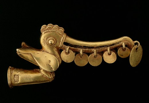 Bird finial, early Zenú (200 BC–1000 CE). Colombia Caribbean Lowlands. Museo del Oro, Banco de la Repúblic, Bogotá