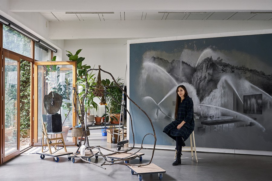 Tatiana Trouvé in her studio