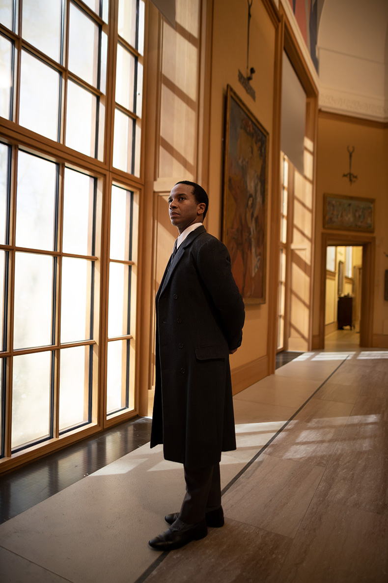 André Holland as Alain Locke on set of Once Again... (Statues Never Die) (still; 2022), Isaac Julien. © Isaac Julien