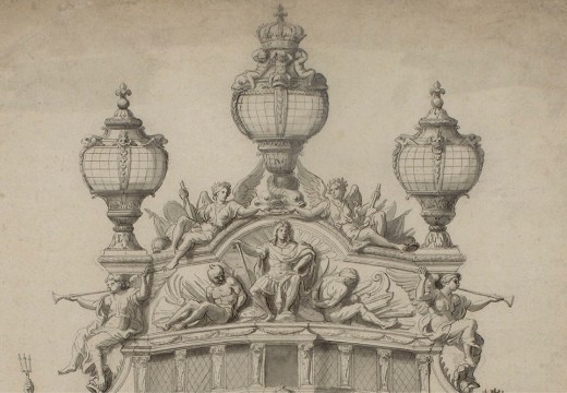 Drawing of the stern of the Royal Louis (c. 1680), studio of Charles Le Brun. École nationale supérieure des Beaux-Arts, Paris.