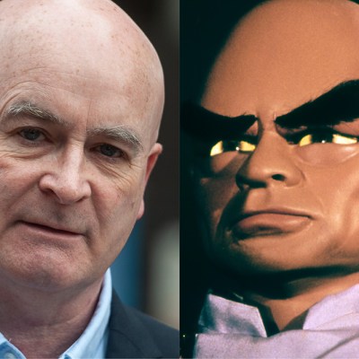 Mick Lynch, general secretary of the RMT (left); The Hood (right).