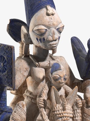 Equestrian shrine figure (ojubo elesin) depicting a priestess of Oya, (1920–40), Moshood Olusomo Bamigboye. Yale University Art Gallery, New Haven