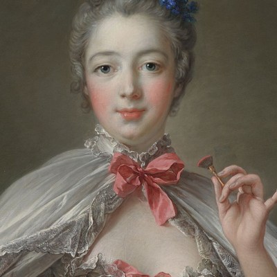 Pompadour at Her Toilette (detail; 1750 with later additions), François Boucher. Harvard Art Museums/Fogg Museum
