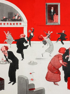 caricature of the Psychical Society’s annual dance by Heath Robinson