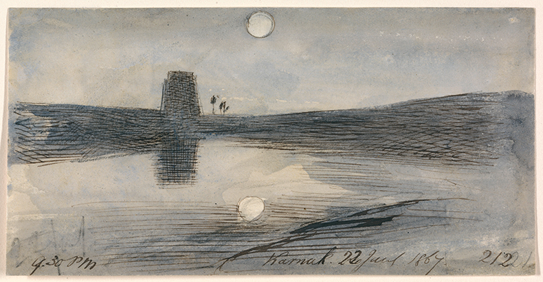 Karnak, 9:30 pm, 22 January 1867 (1867), Edward Lear.