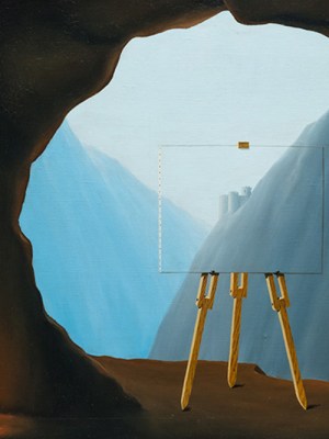 La Condition Humaine (detail; 1935), René Magritte.