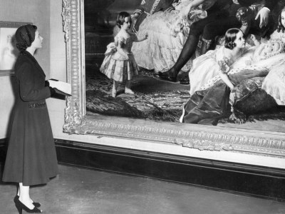 The Queen standing before Royal Family, by Franz Winterhalter, in 1953. Photo: Keystone/Getty Images