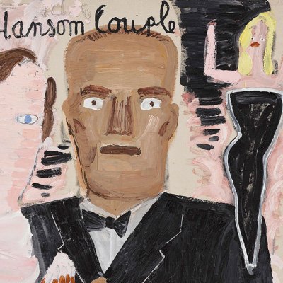 A Handsome Couple (detail;2022), Rose Wylie.