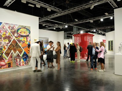 Visitors at Art Basel Miami Beach in November 2022