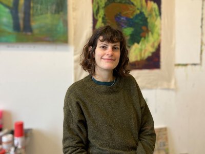 artist in her studio