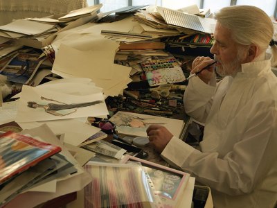 Karl Lagerfeld, photographed by Annie Leibovitz.