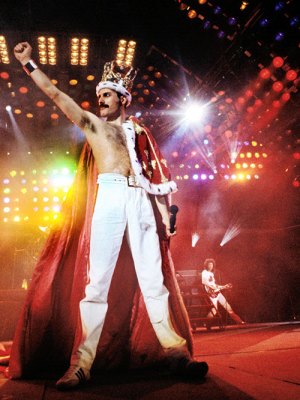 Freddie Mercury performing at Wembley