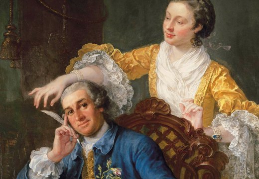 David Garrick with his wife Eva-Maria. (detail; c. 1757–64), William Hogarth.